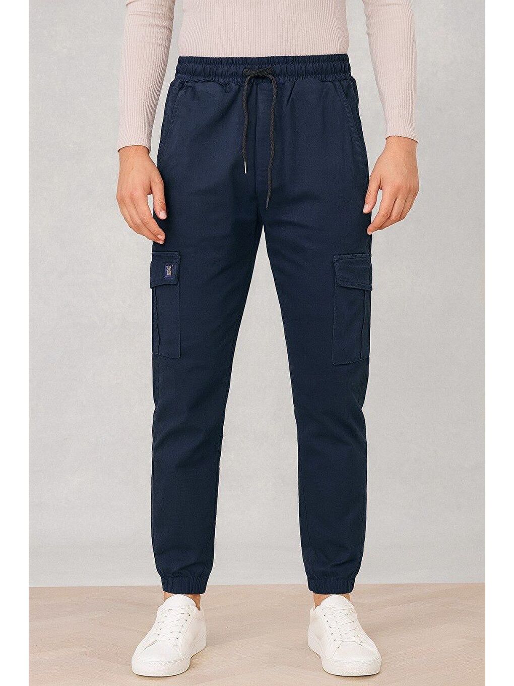 Lacivert Erkek Körüklü Jogger Paça Lastikli Pantolon