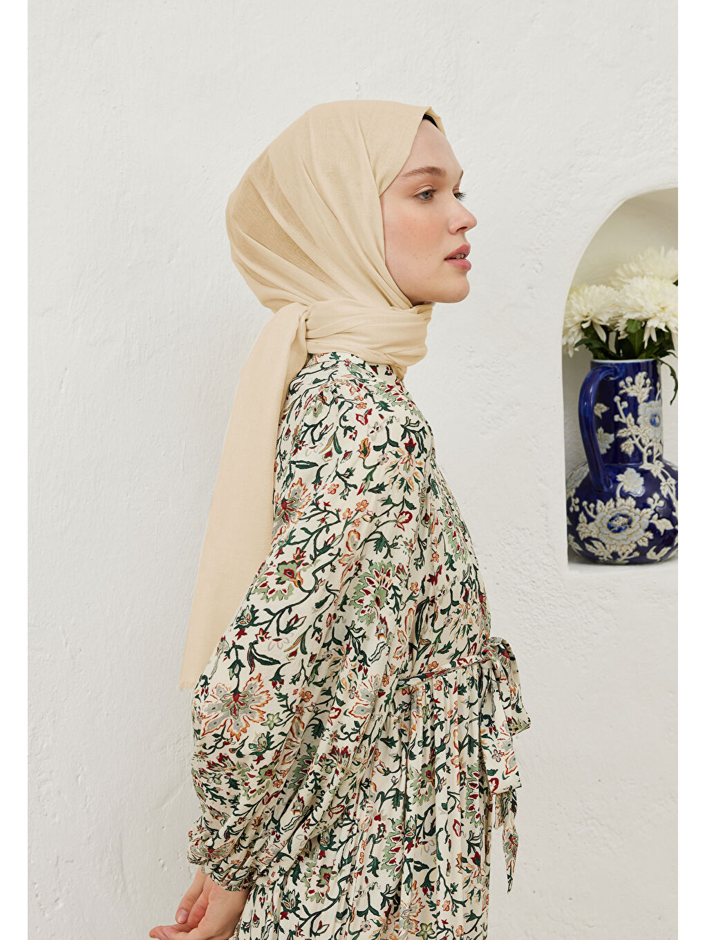 Sarı İnce Pamuk Vual Şal Kemik-2