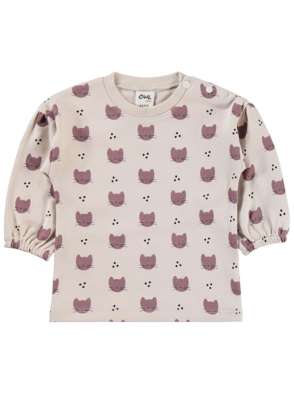 Baby Kedi Badili 6-18 Ay Elbise - Bej 6-9 Ay-3