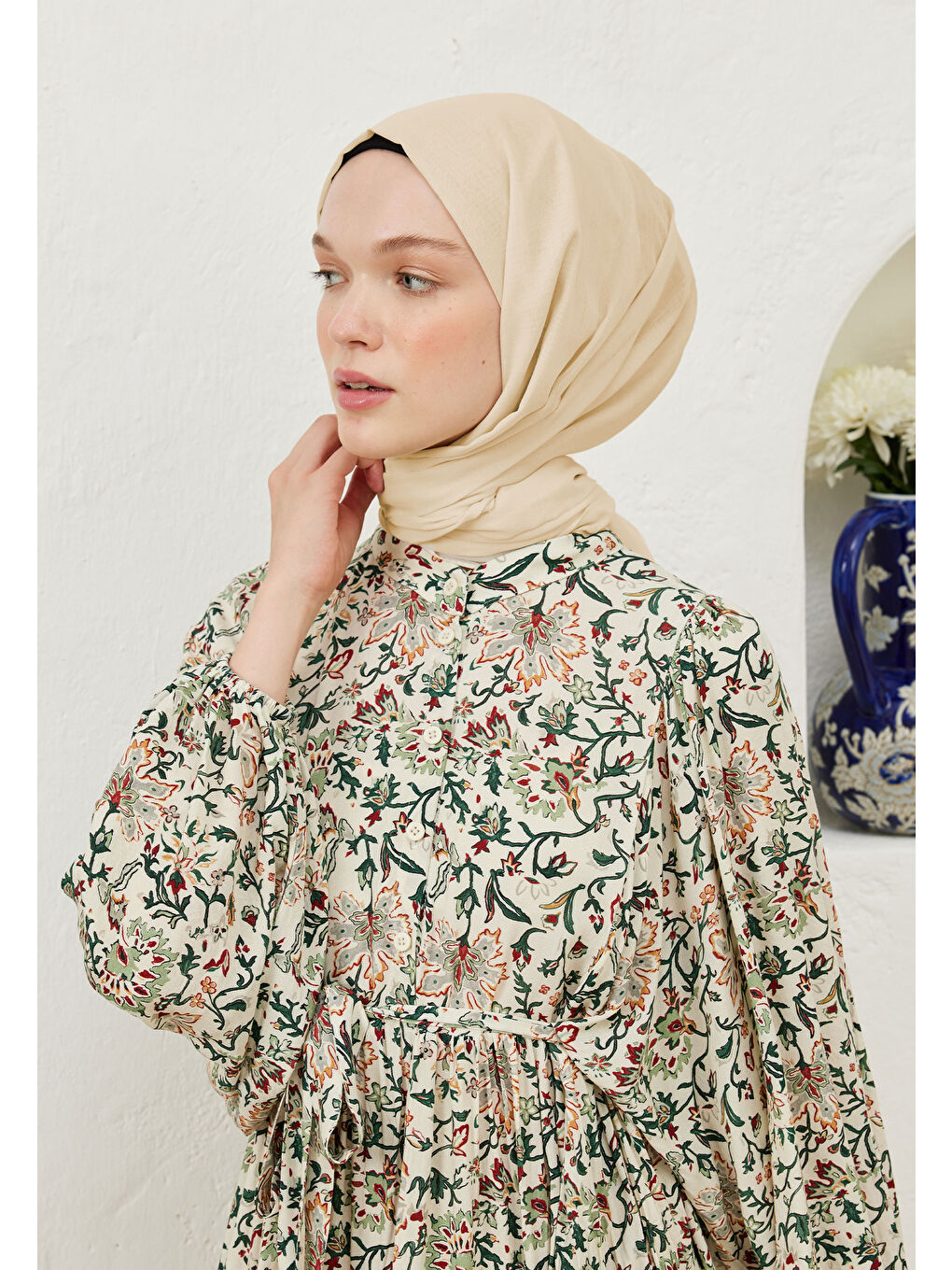 Sarı İnce Pamuk Vual Şal Kemik-3