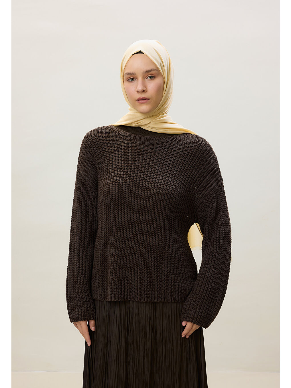 Sarı İnce Pamuk Vual Şal Kemik-4