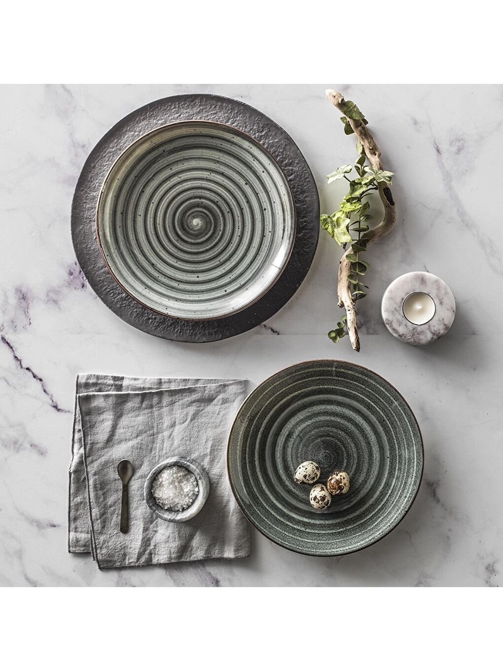 Gri Avanos 21 Cm Bone Düz Tabak