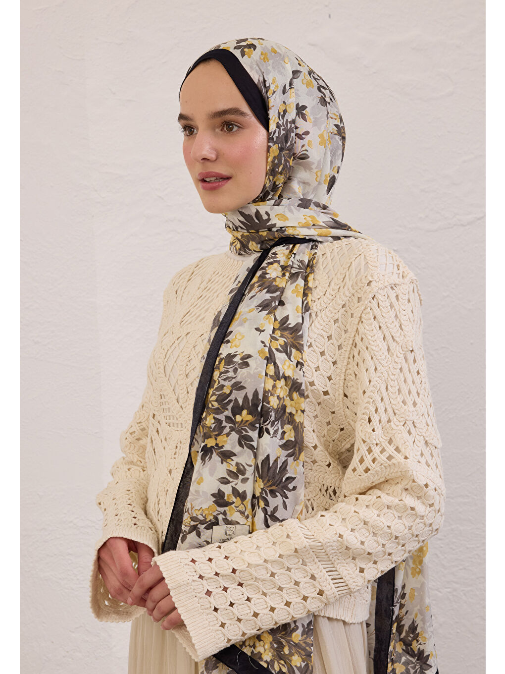 Emmett Desen Rami Şal Siyah-1