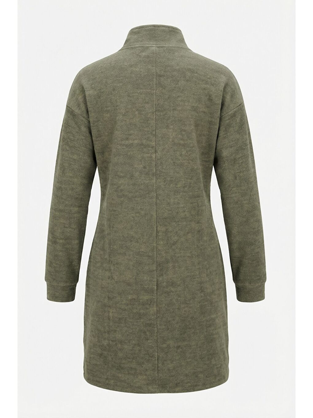 Büyük Beden Yumoş Dokulu Yeşil Midi Elbise 106-36-7