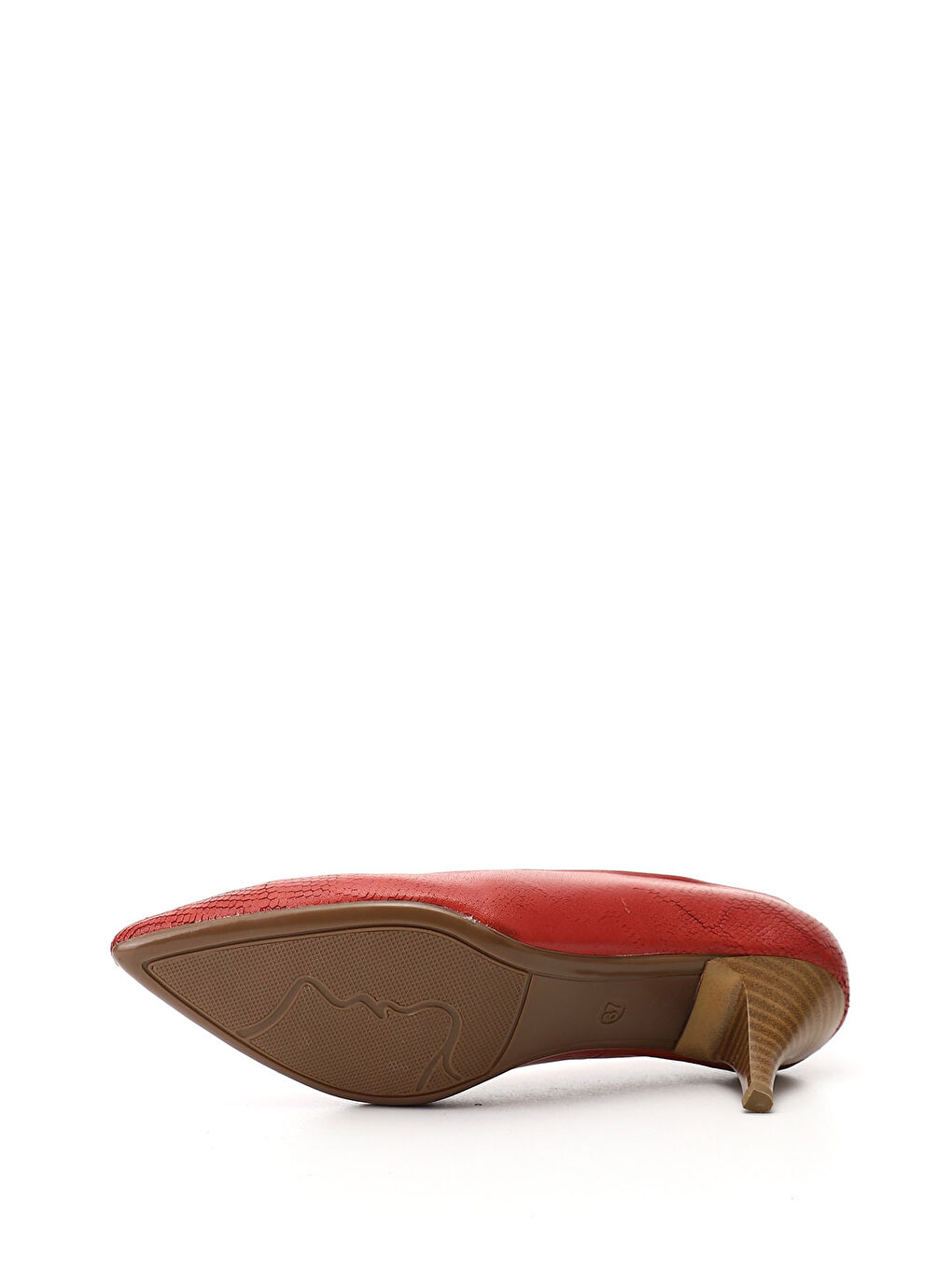 Kırmızı Kadın KIRMIZI Sivri Burun İnce Topuklu Hakiki Deri Stiletto-3