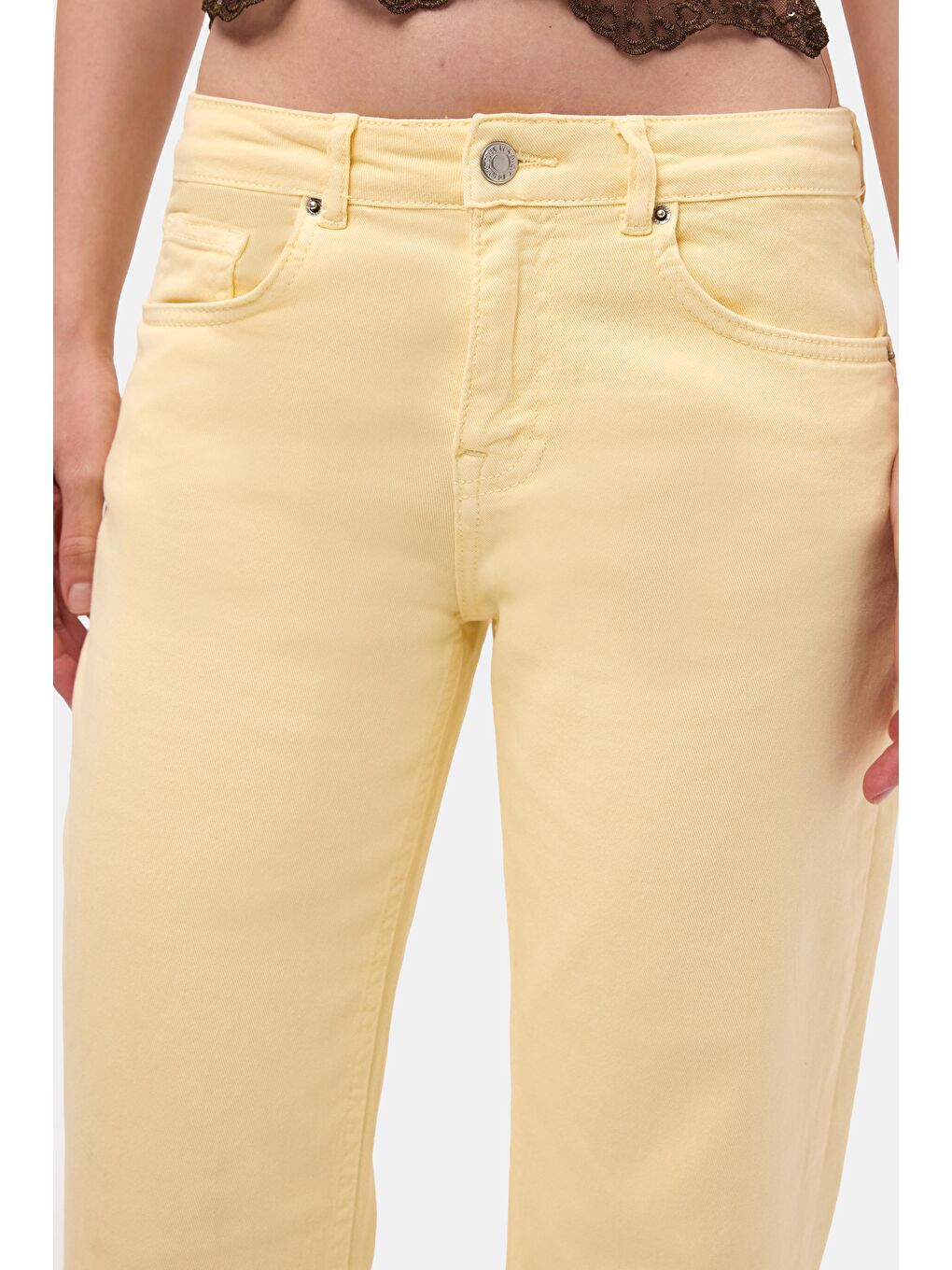 Kadın Light Sarı 6s6-108 Mid Rise Flare Fit Denim Jean-2