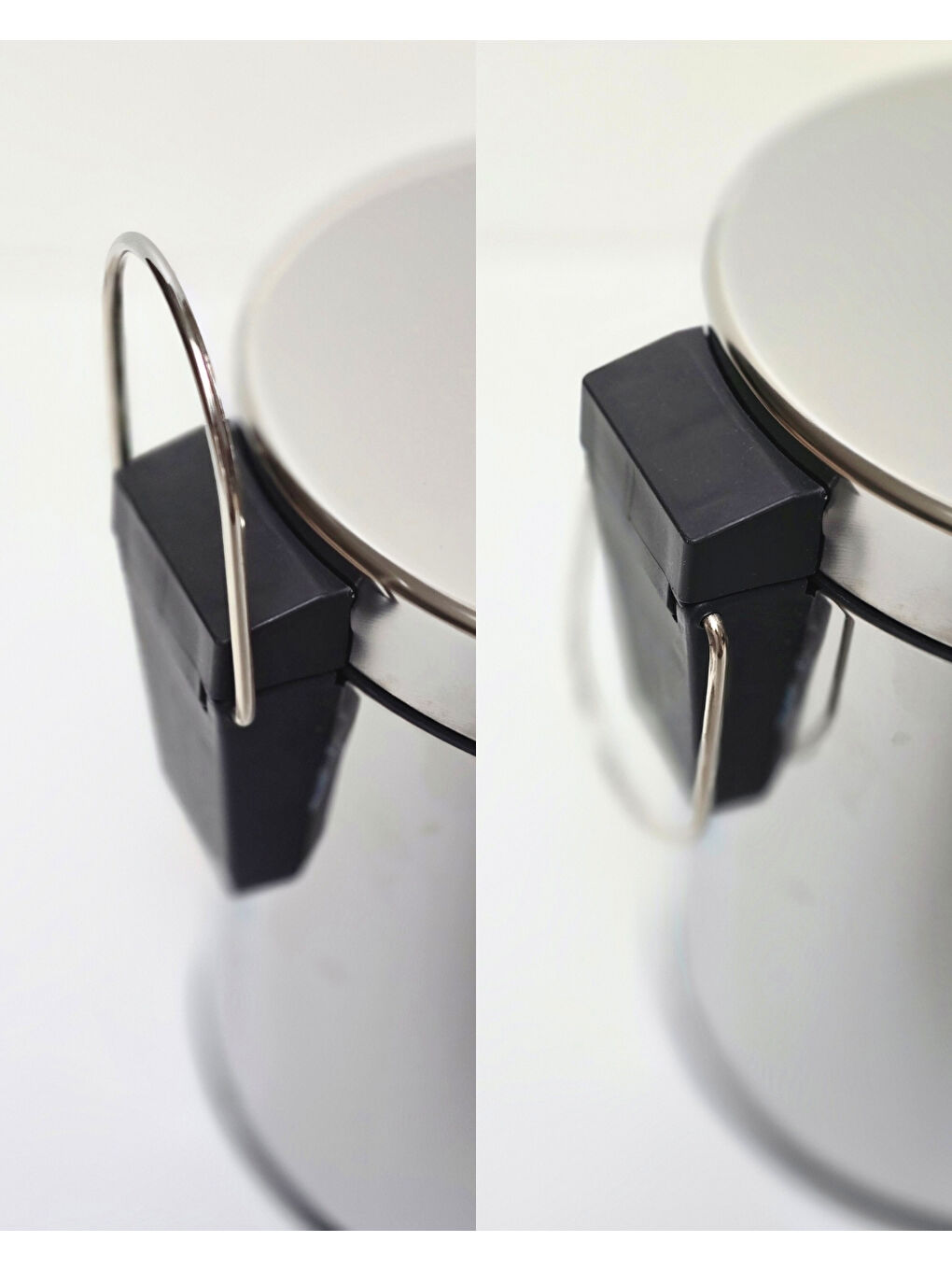 Gri Asma Aparatlı Pedallı Krom Metal 3 Litrelik Çöp Kovası | Hijyenik ve Kullanışlı Tasarım | Otel B-3