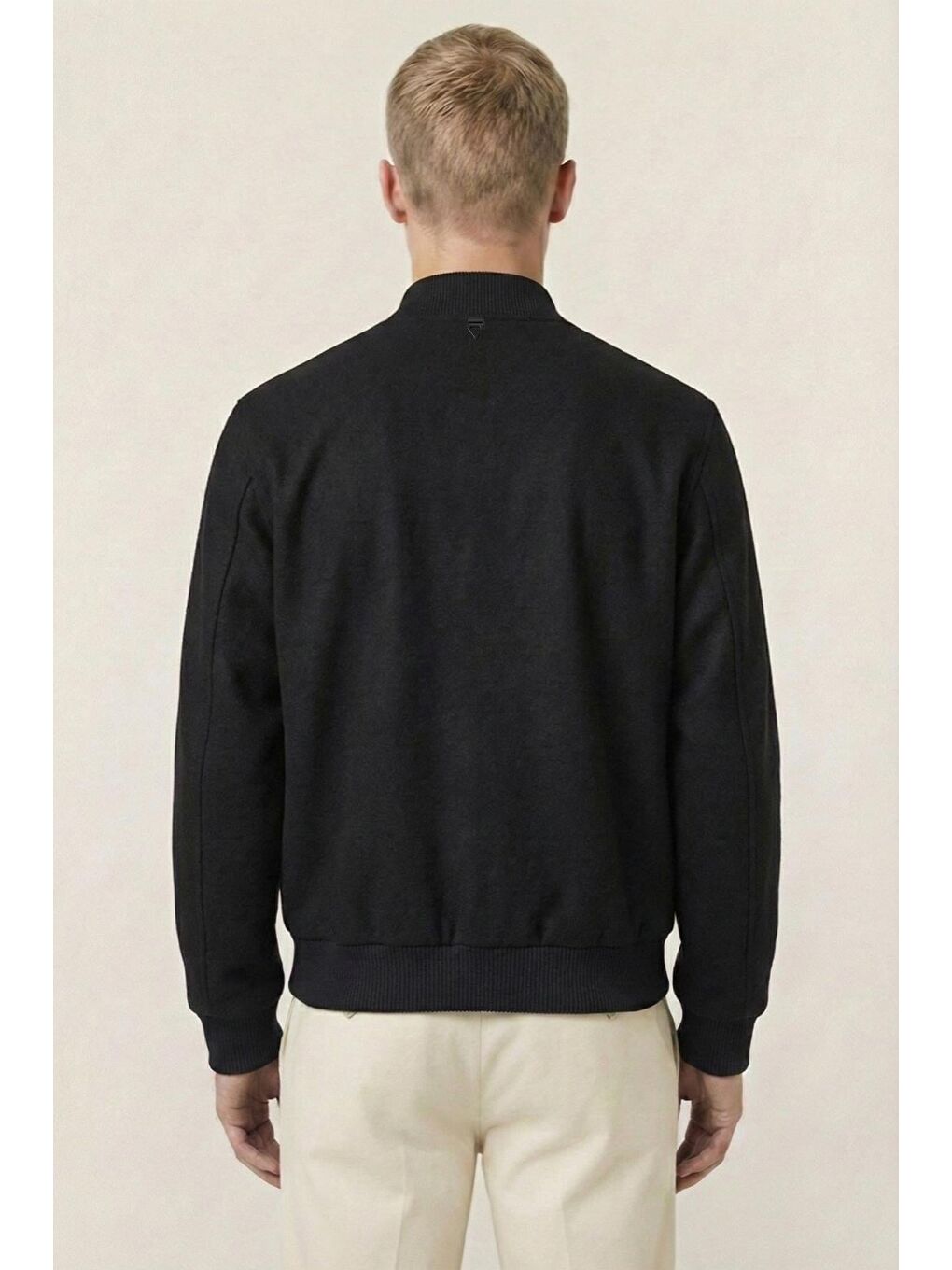 Giotelli Siyah Regular Fit Yünlü Bomber Yaka Kaşe Erkek Mont-3