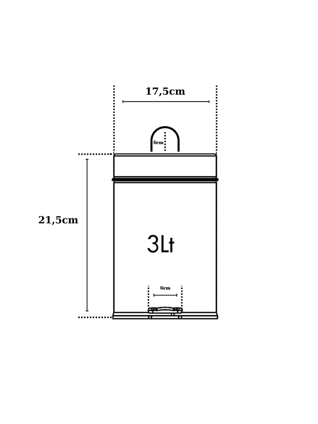 Gri Asma Aparatlı Pedallı Krom Metal 3 Litrelik Çöp Kovası | Hijyenik ve Kullanışlı Tasarım | Otel B-4