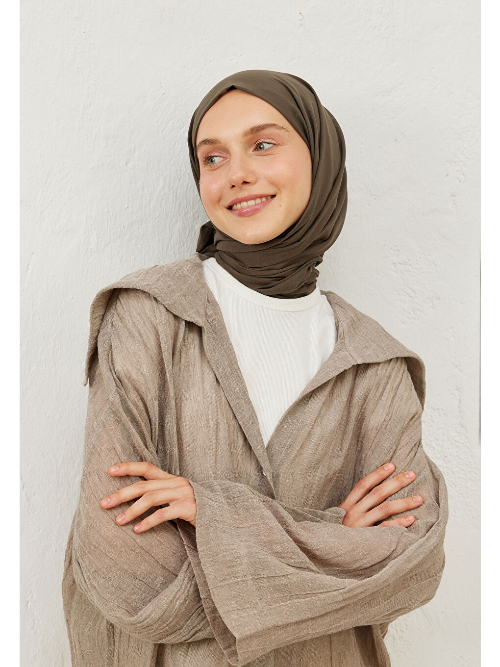 Gri İnce Pamuk Vual Şal Duman-4