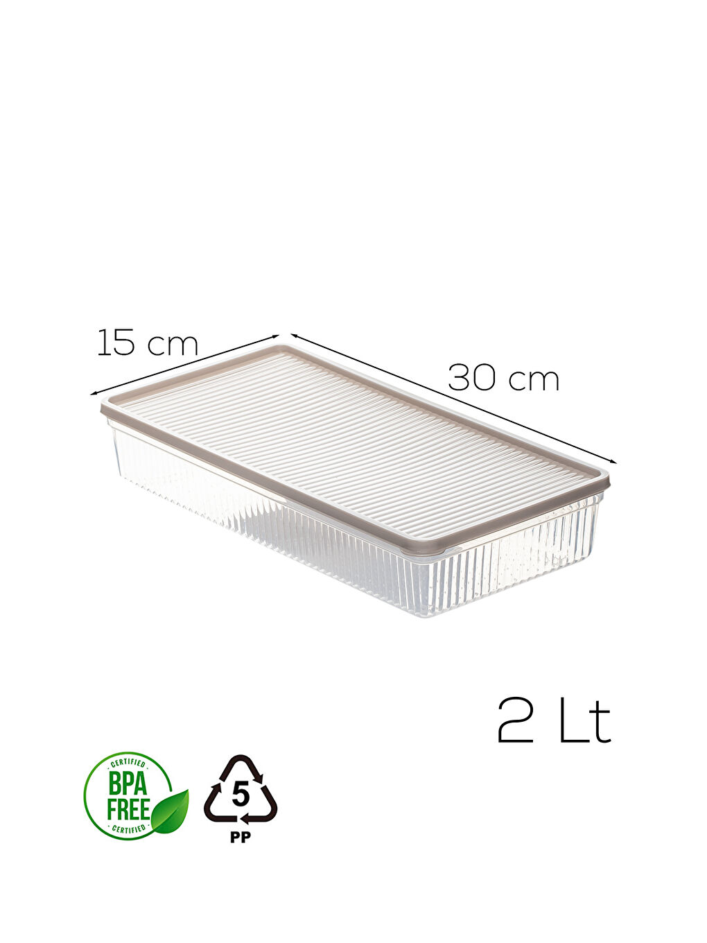 Kahverengi 5310 8li Buzdolabı Organizeri Mikrodalga Ve Derin Dondurucu Buzluk Bakliyat Saklama Kabı - 2lt-4