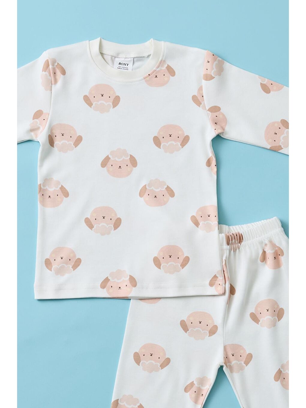 Karışık Çocuk Kuzucuk Baskılı Pijama Takımı-4