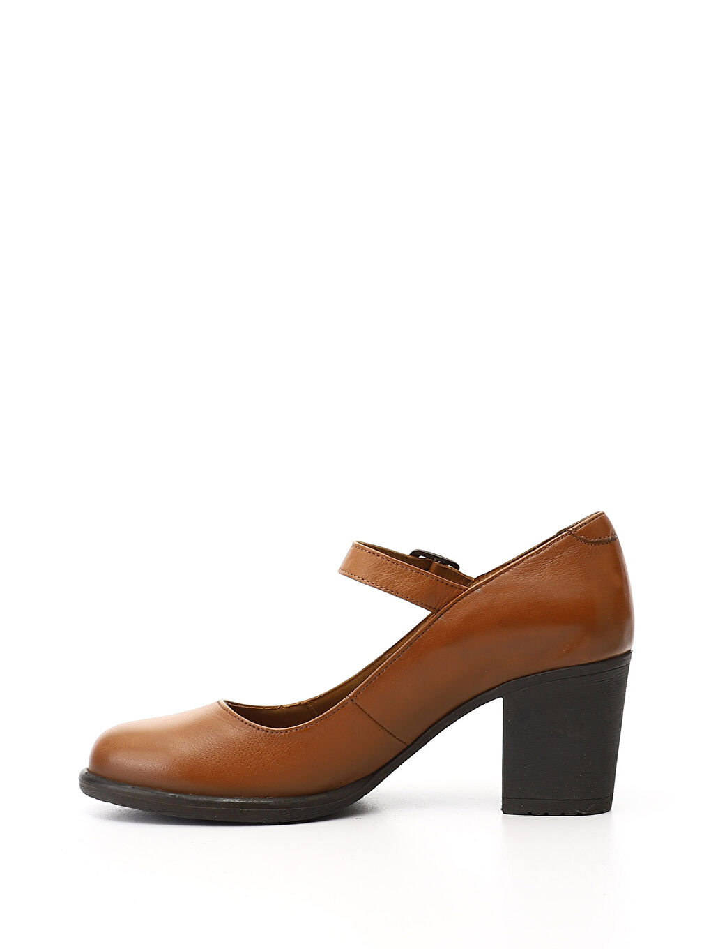 Kahverengi Kadın KAHVERENGİ-TABA Kalın Topuklu Mary Jane Hakiki Deri Ayakkabı-2