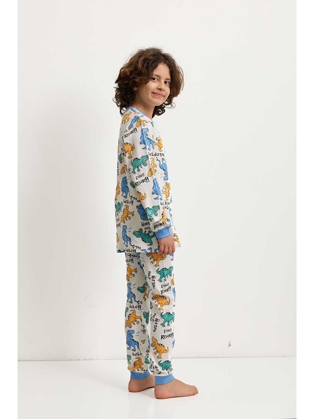 Karışık Erkek Çocuk Dinozor Baskılı Pijama Takımı-1