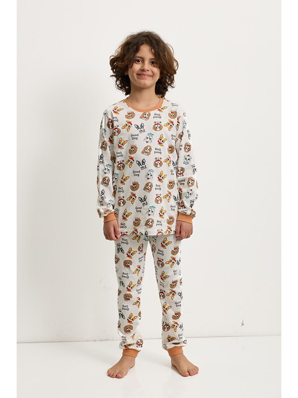 Karışık Erkek Çocuk Sevimli Köpek Baskılı Pijama Takımı