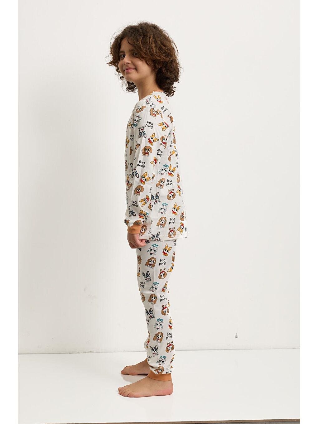 Karışık Erkek Çocuk Sevimli Köpek Baskılı Pijama Takımı-1