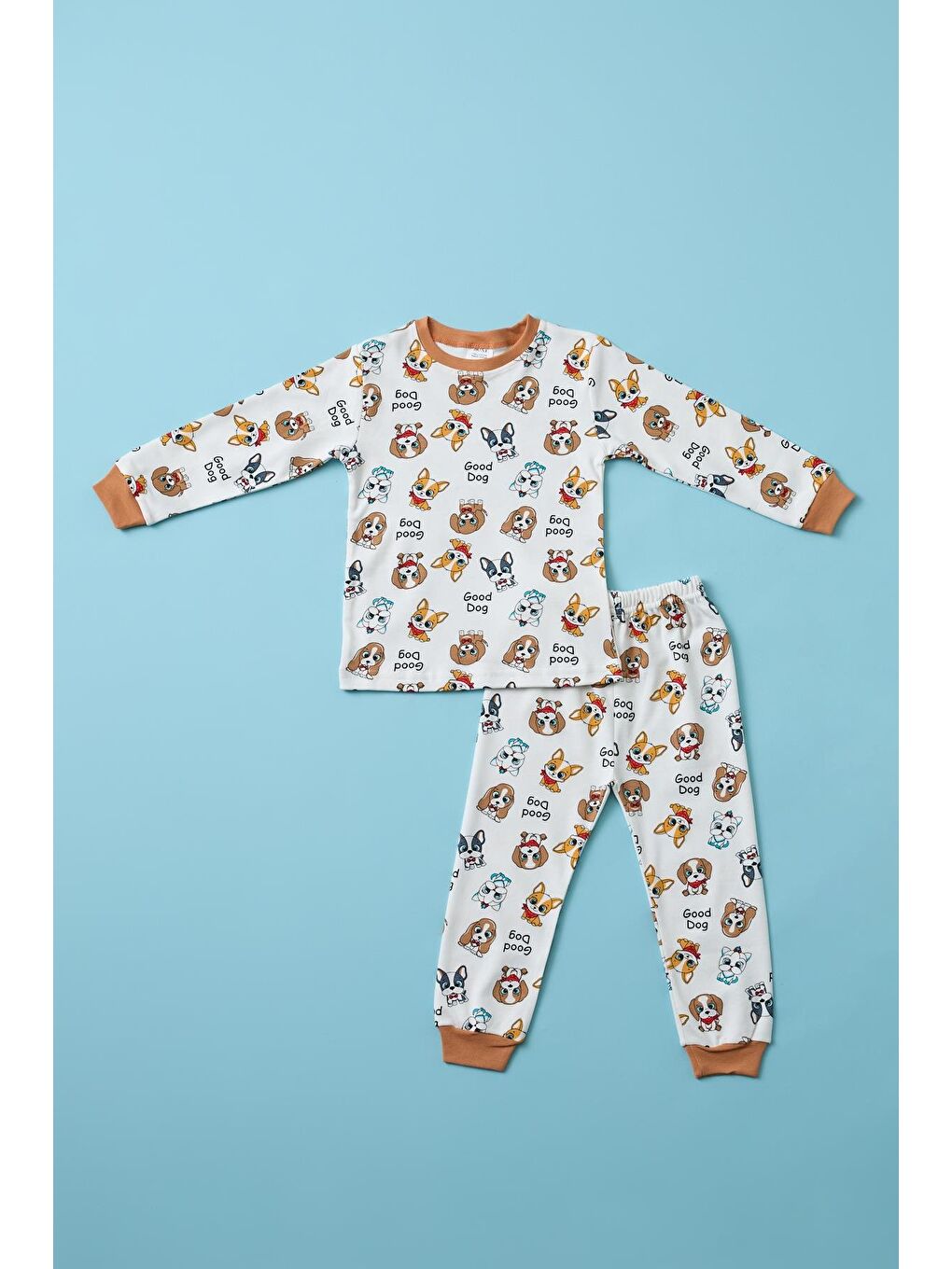 Karışık Erkek Çocuk Sevimli Köpek Baskılı Pijama Takımı-3