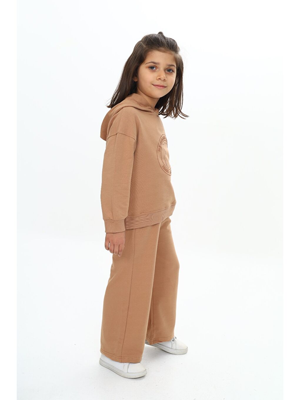 Kahverengi Kız Çocuk Baskılı Eşofman Takım-2