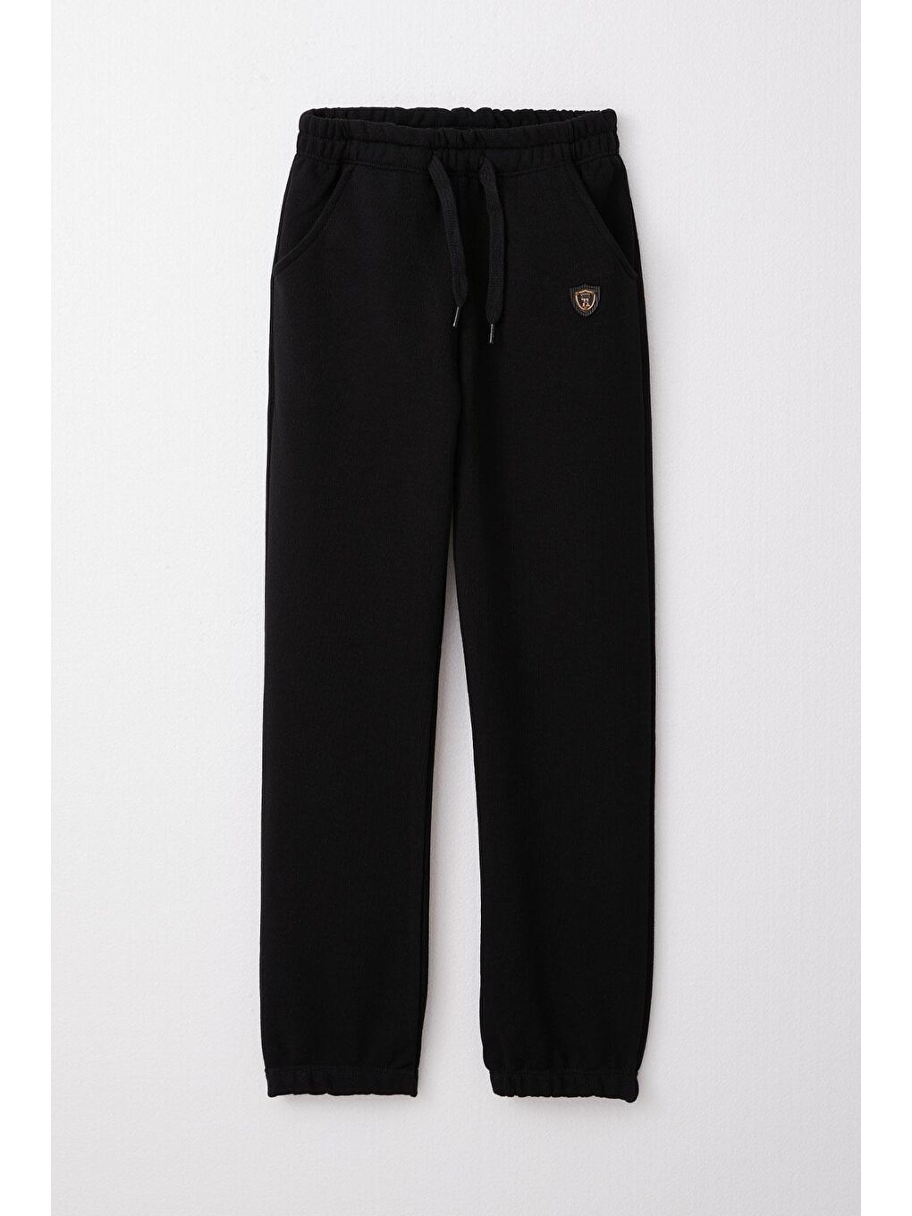 Erkek Çocuk Alt Bağcık Aksesuarlı Armalı Cepli Siyah (4-8 Yaş)