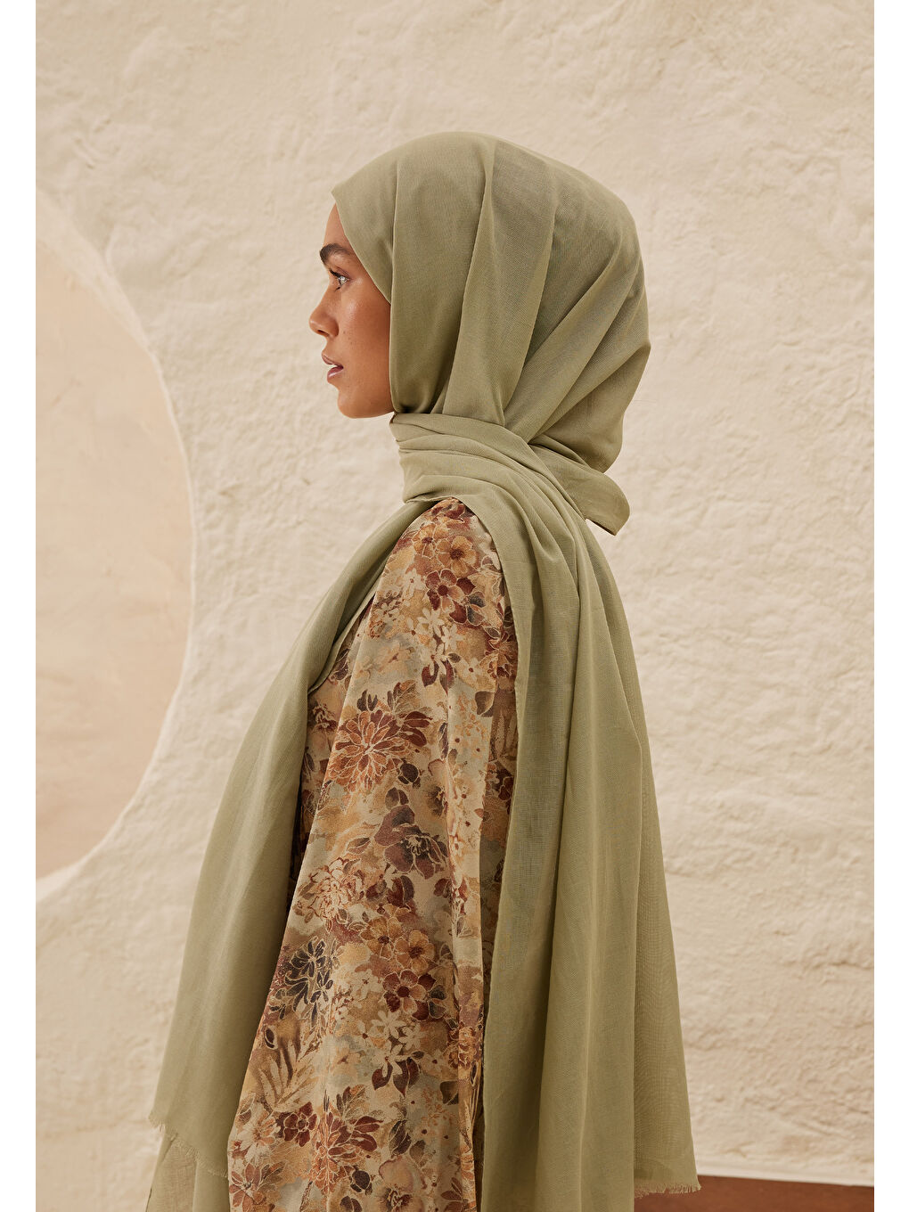 İnce Pamuk Vual Şal Uçuk Yeşil-3