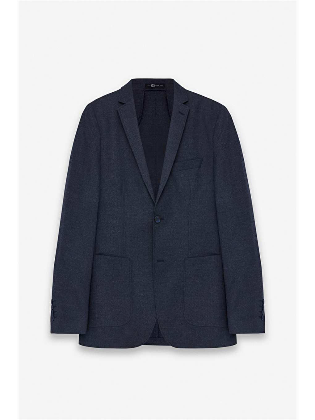 Lacivert Slim Mono Yaka Düz Torba Cep 6 Drop Takım Elbise-8