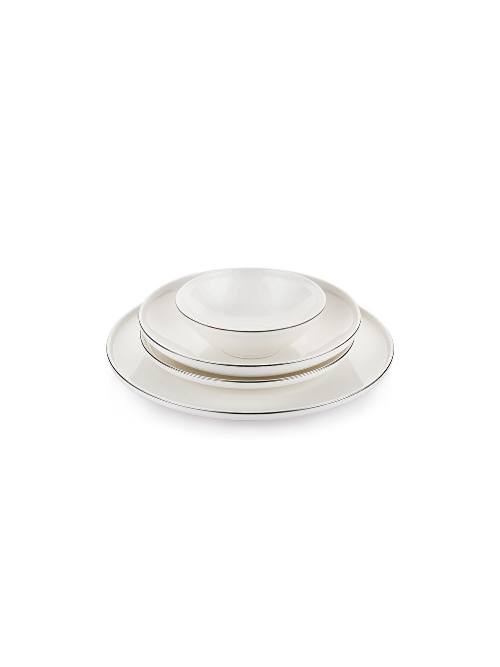 Beyaz Chance Platin Yemek Takımı 56 Parça-Platin-4