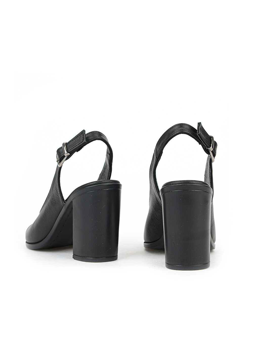 Kadın Hakiki Deri Topuklu Sandalet 1611020Z1716 Siyah-2