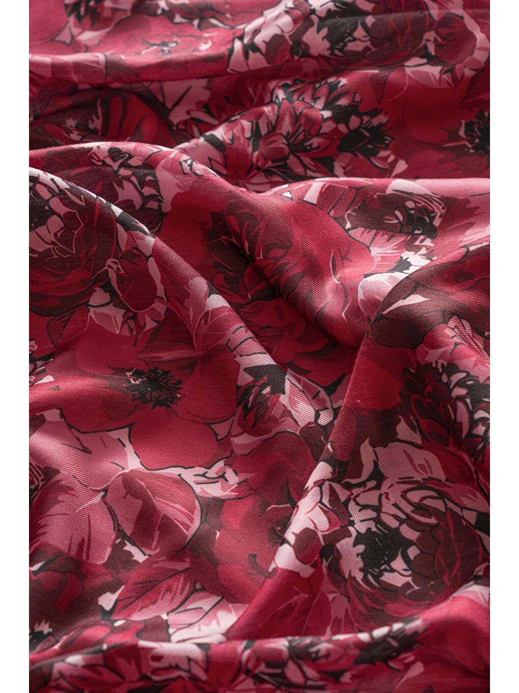 Bordo Kadın Alaiye Soft Şal-3