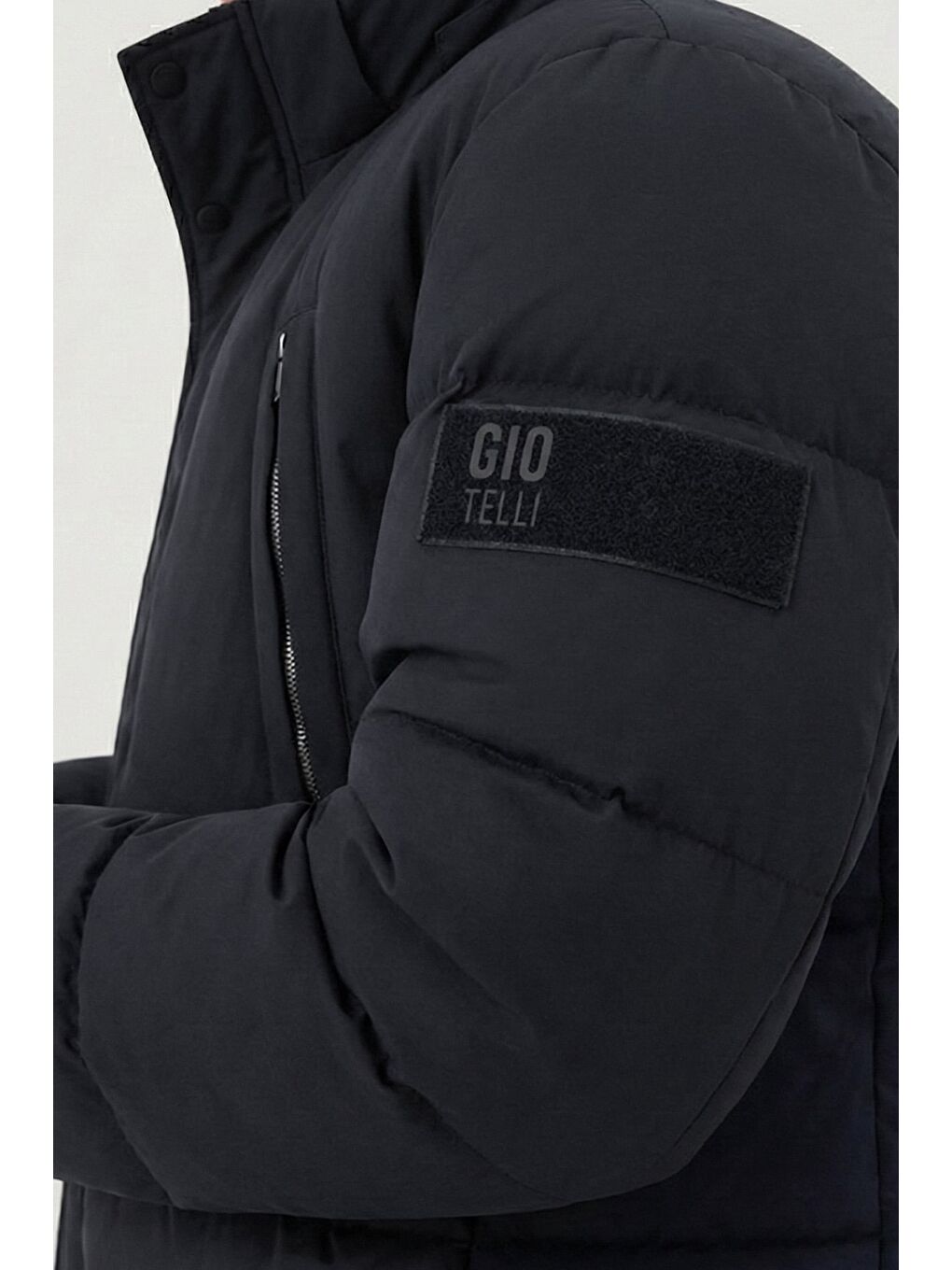 Giotelli Siyah Felix Paraşüt Kumaş Dik Yaka Fermuarlı Regular Fit Erkek Mont-3