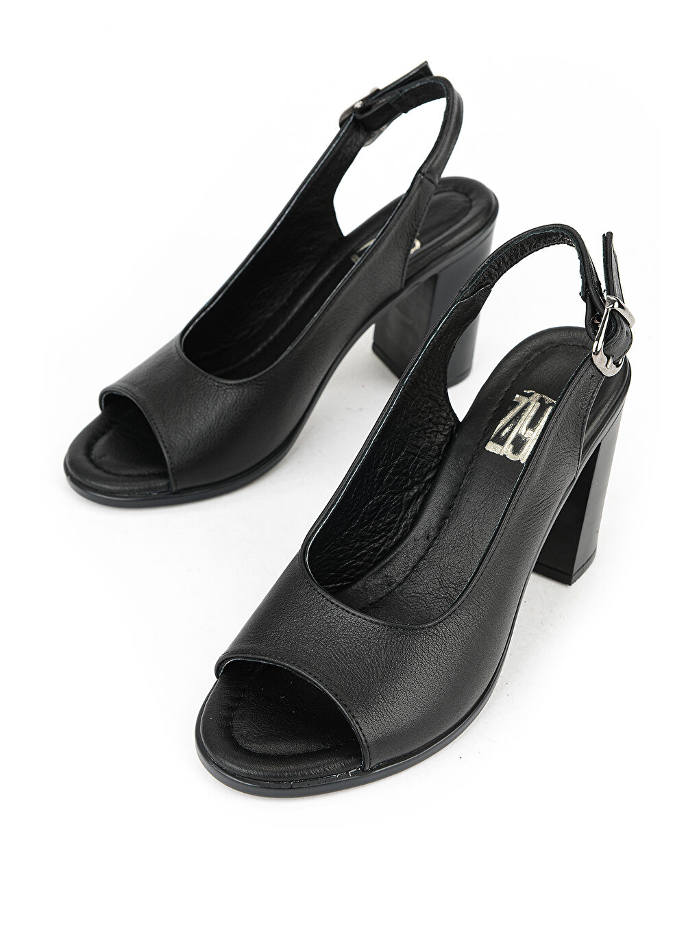 Kadın Hakiki Deri Topuklu Sandalet 1611020Z1716 Siyah-4