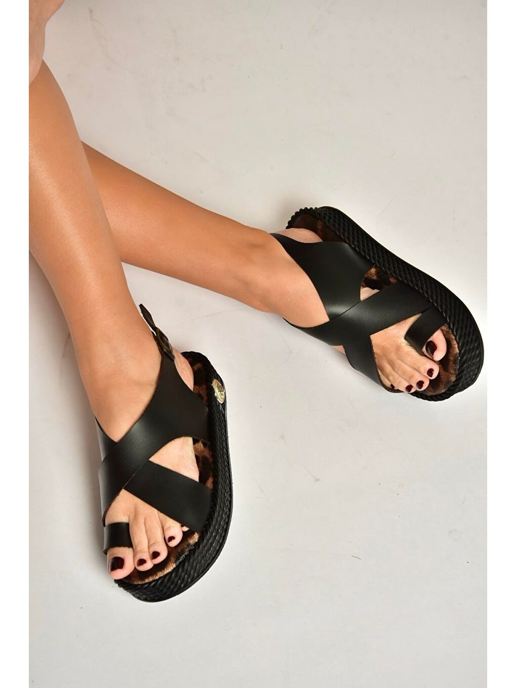 Siyah Kadın Sandalet Y390160503-2
