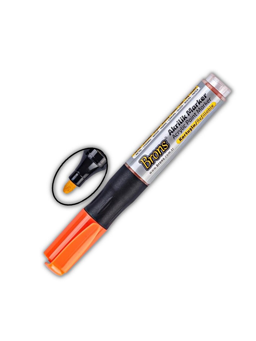 Akrilik Marker Yuvarlak Uç 1 Adet Akrilik Markör Metal Seramik Ahşap Kumaş Tuval Cam Taş