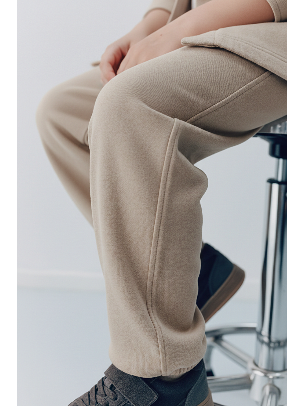 Erkek Çocuk Pamuklu Bej Ceket Pantolon Ve T-Shirt Takım-5