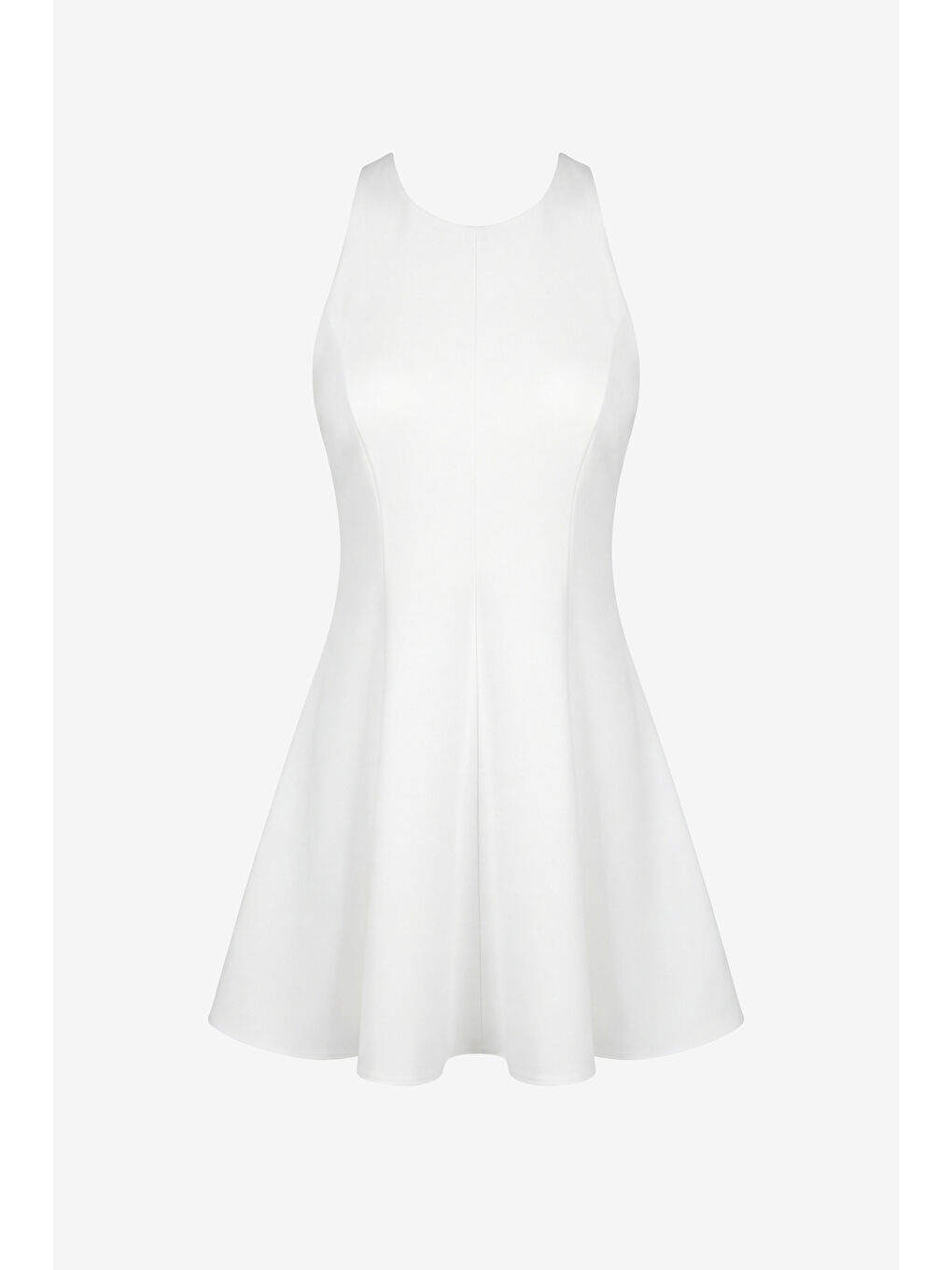 Kadın Ekru Halter Yaka Mini Mezuniyet Abiye Elbise-6