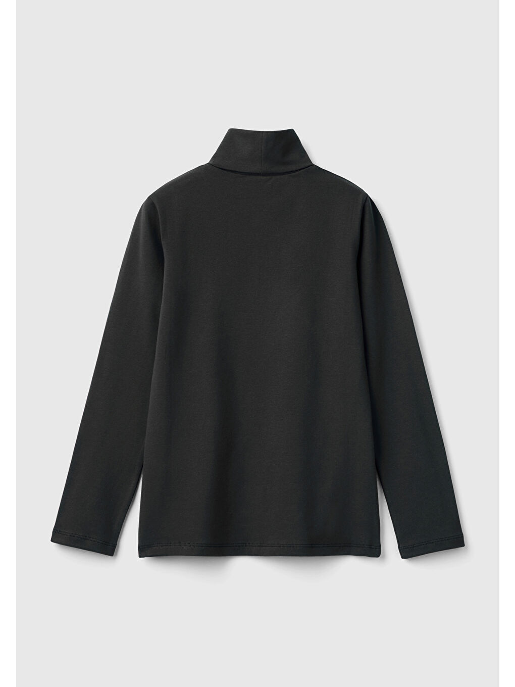 United Colors Of Benetton Kız Çocuk Siyah Balıkçı Yaka Basic Sweatshirt - 1