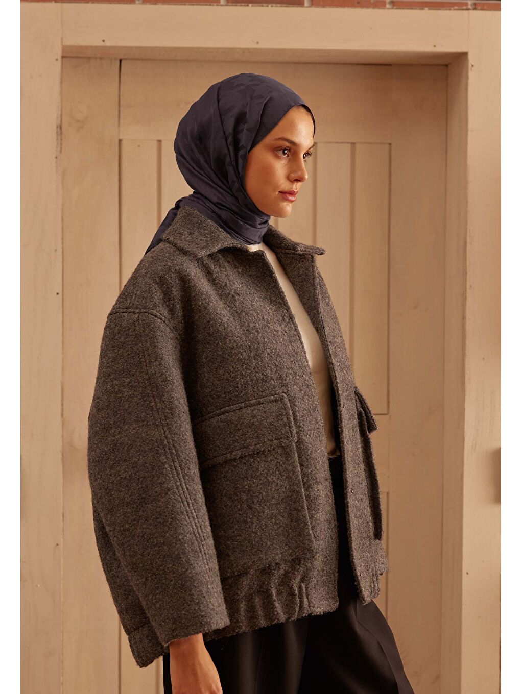 Kazayağı Jakarlı Şal Patlıcan Moru-1