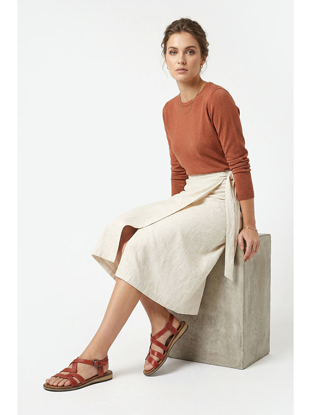 Kırmızı Kadın KIRMIZI Hakiki Deri Sandalet-2