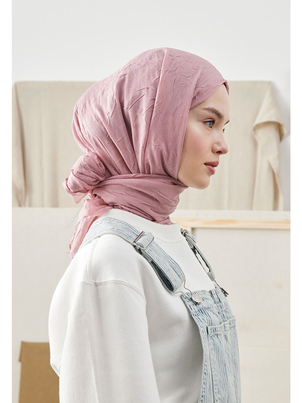 Bambu Şal Uçuk Pembe-3