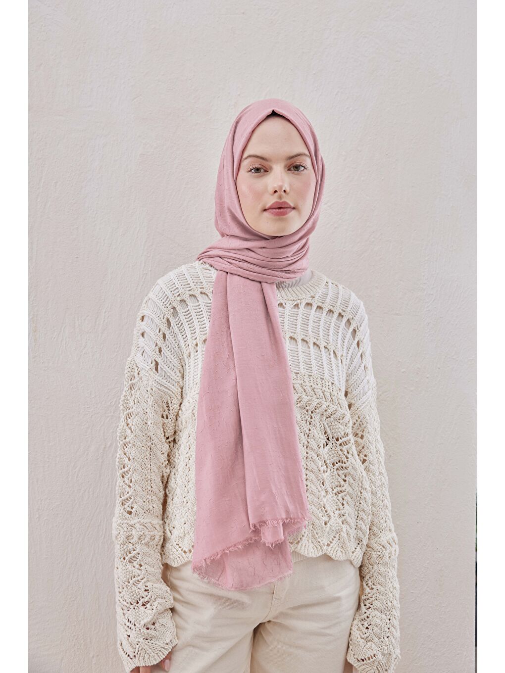 Bambu Şal Uçuk Pembe-4