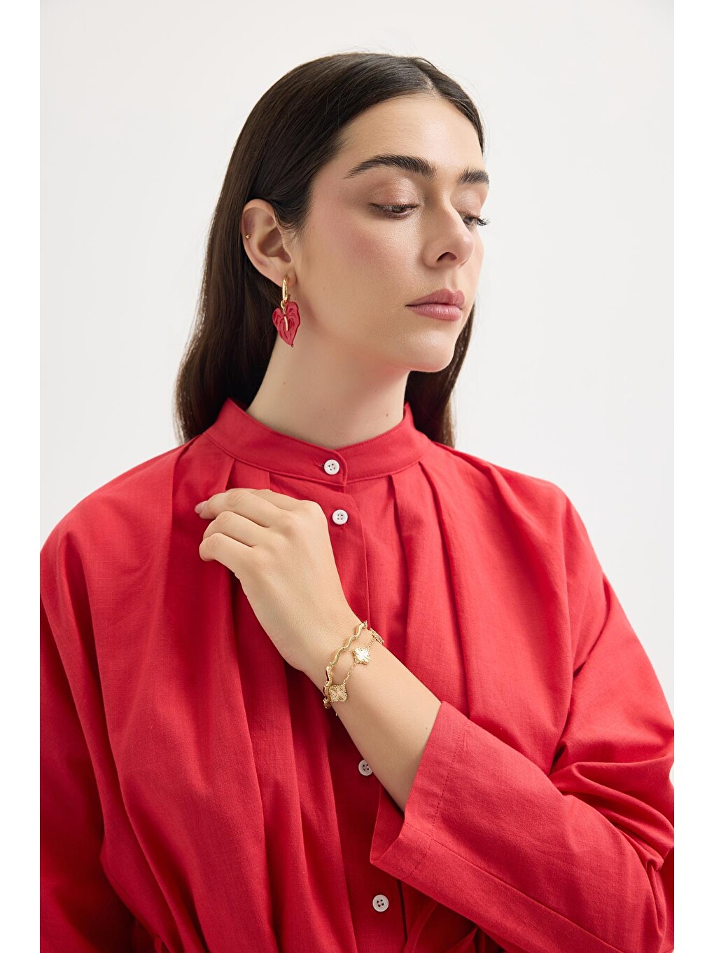 Sarı Küçük Yoncalı Bileklik Gold