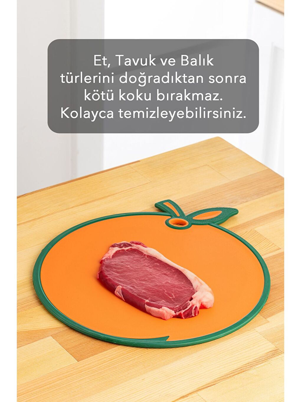Turuncu Meyve Sebze Kesme Doğrama Tahtası Meyve Şekilli Kesme Tahtası Esnek Kesim Tahtası Portakal Motifli-3