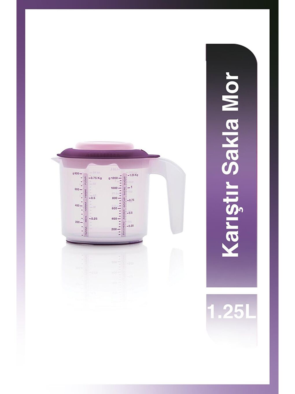 Tupperware Mor Karıştır Sakla 1.25L Mor