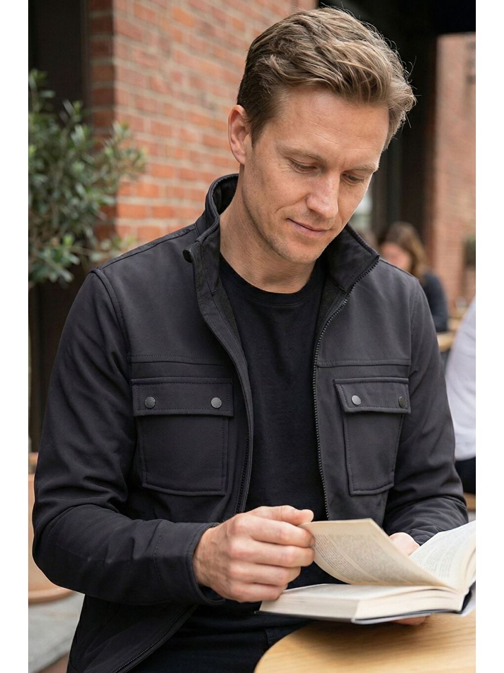 Antrasit Erkek Ön Fermuarlı Çift Cepli Mevsimlik Mont