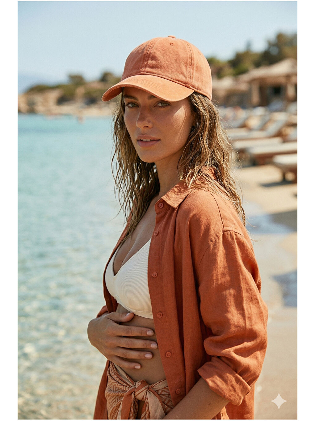 Turuncu Unisex Somon Günlük Şapka Eskitme Detaylı Yıkamalı Pamuklu Premium Vintage Şapka SPK16 TURUNCU-1