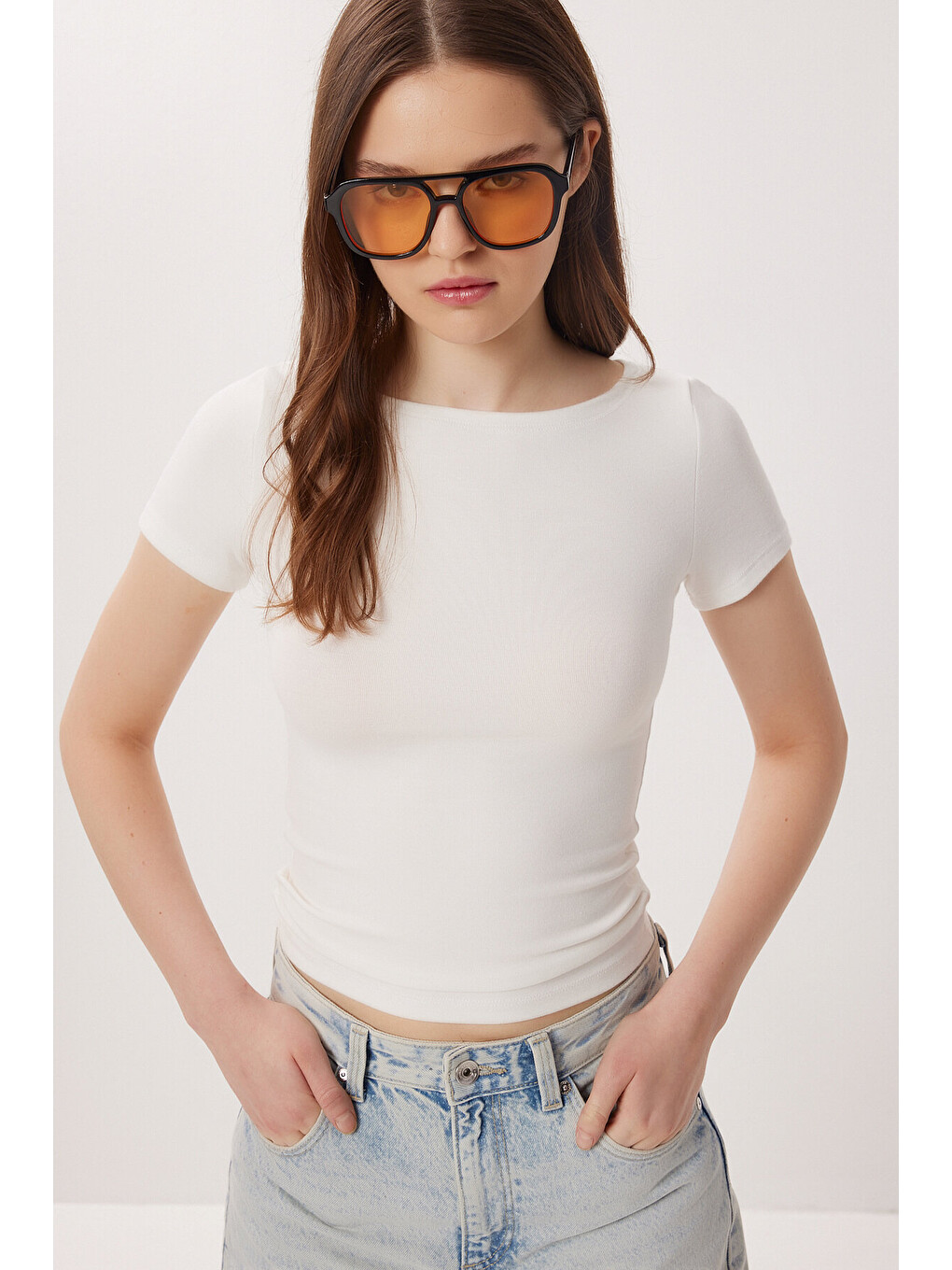 Siyah 2’li Paket Kayık Yaka Basic Örme Bluz SİYAH KEMİK LDZ0064-1
