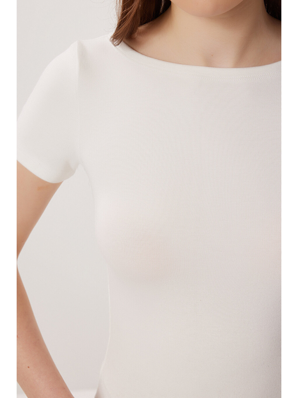 Siyah 2’li Paket Kayık Yaka Basic Örme Bluz SİYAH KEMİK LDZ0064-3