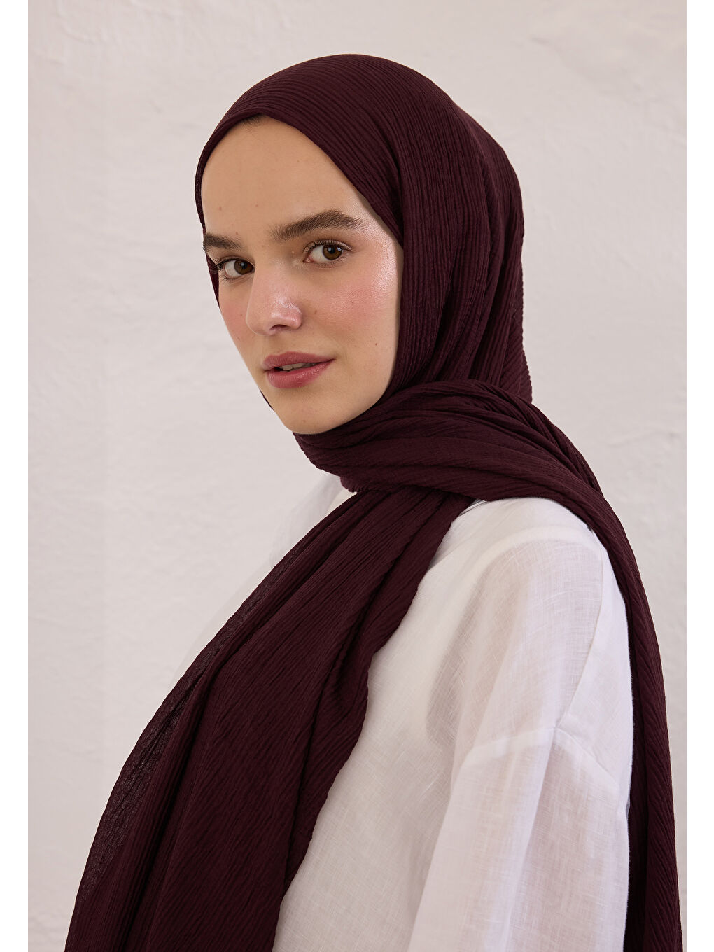 Modal Krinkıl Şal Bordo-2