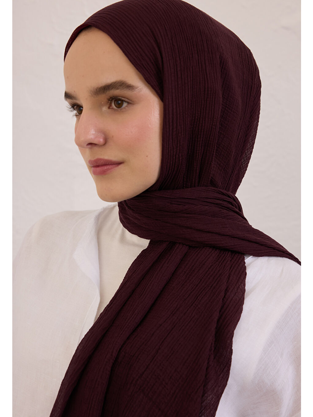 Modal Krinkıl Şal Bordo-3