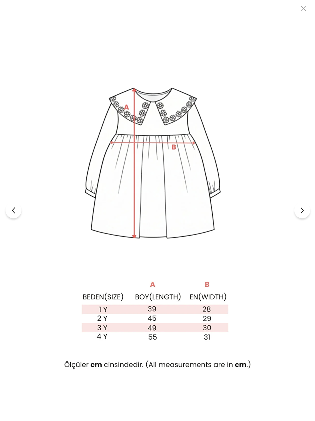 Kız Çocuk Pamuklu Pembe Papatya Nakışlı Elbise - Çantalı-7