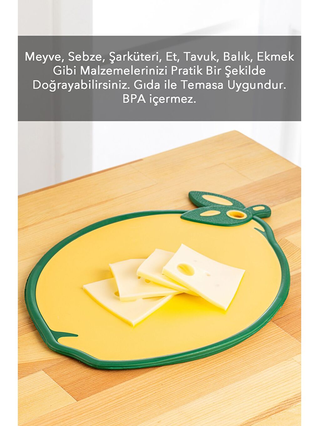 Sarı Meyve Sebze Kesme Doğrama Tahtası Meyve Şekilli Kesme Tahtası Esnek Kesim Tahtası Limon Motifli-2